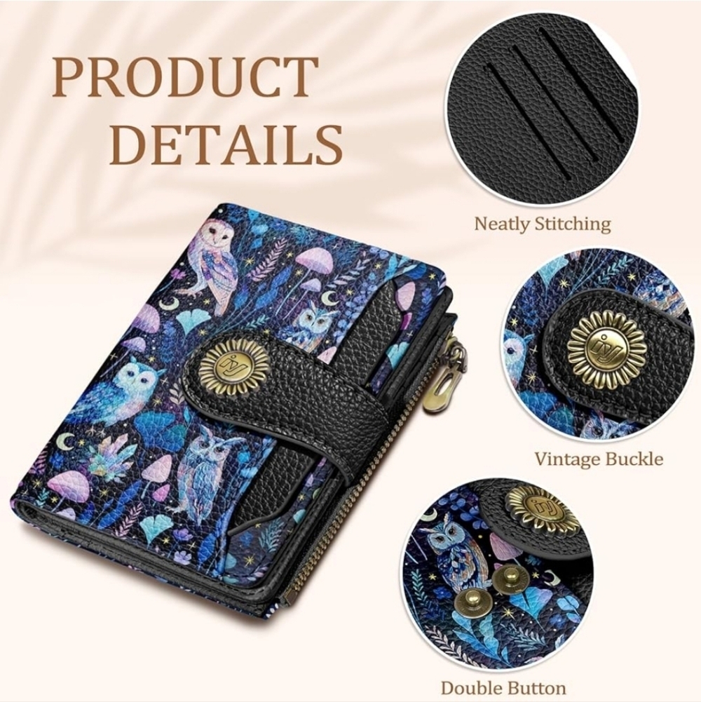 Colorful Owl Print Wallet